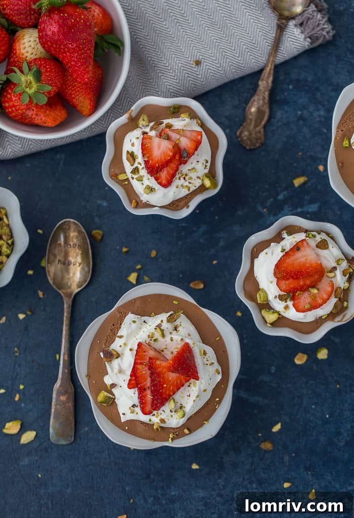Chocolate Coffee Mousse with Strawberries