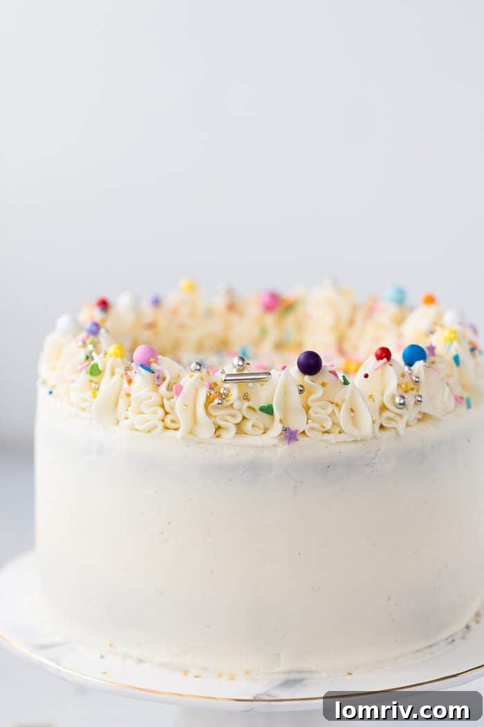 decadent chocolate cake with fluffy vanilla buttercream