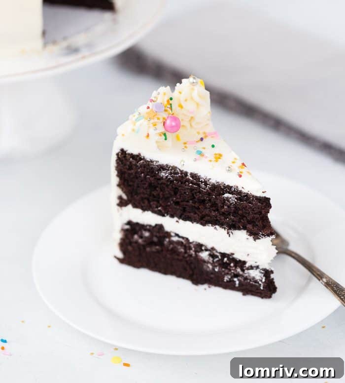 classic chocolate cake with vanilla buttercream for celebration