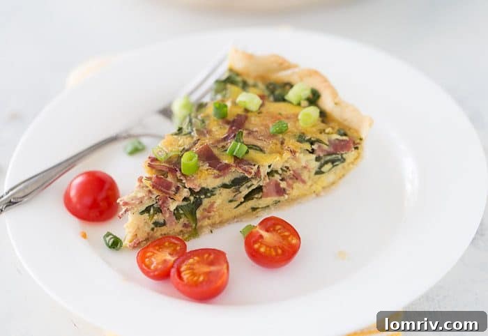Spinach Bacon Quiche Slice