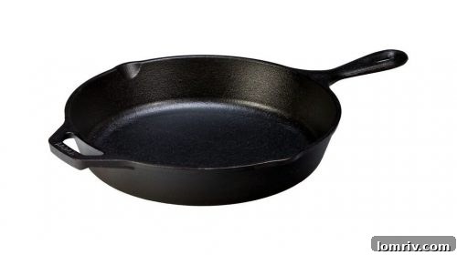 A rustic cast-iron skillet filled with sizzling ingredients, showcasing its ability to achieve a perfect sear and rich flavors.