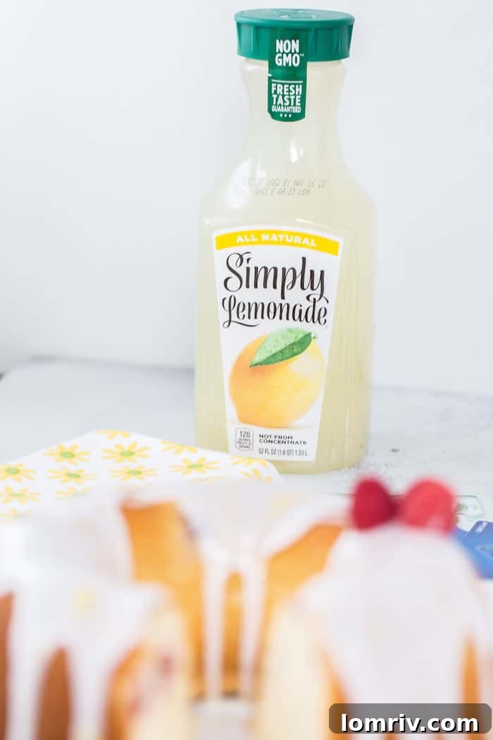 Beautifully glazed Raspberry Lemonade Pound Cake