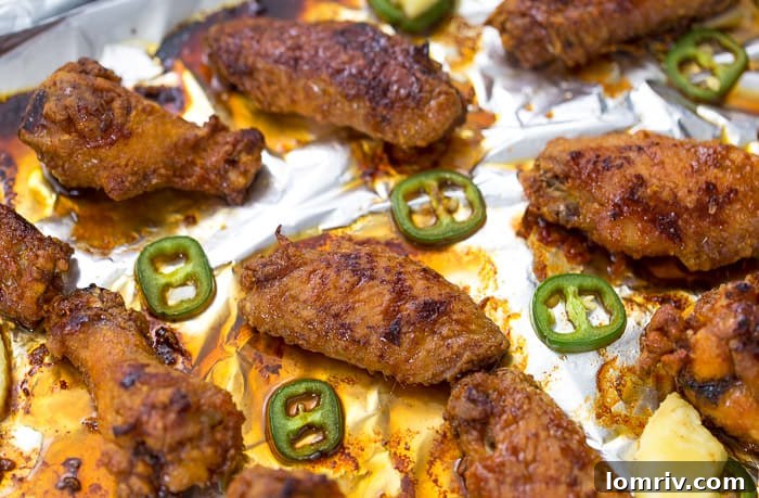 Broiled Glazed Pineapple Jalapeno Chicken Wings