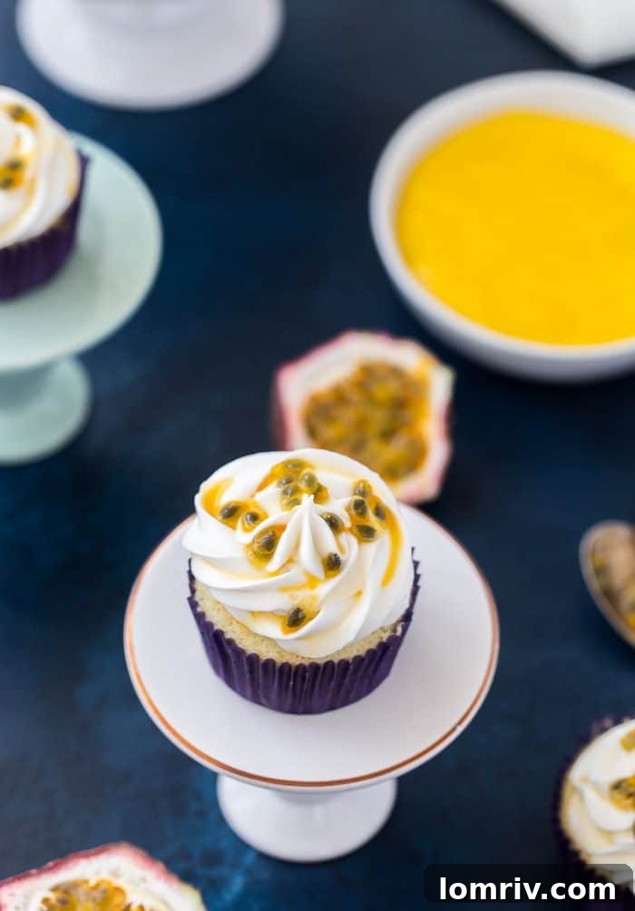 Stacked Tropical Passion Fruit Cupcakes