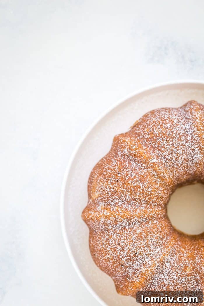 Perfectly Baked Vanilla Pound Cake in a Bundt Pan