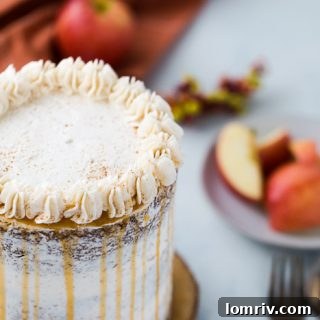 apple spice layer cake with cinnamon frosting
