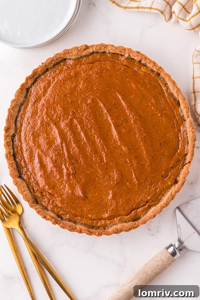Baked pumpkin tart