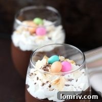 Dark Chocolate Coconut Pudding in a glass jar ready to serve