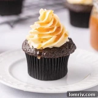 Dark Chocolate Salted Caramel Cupcakes