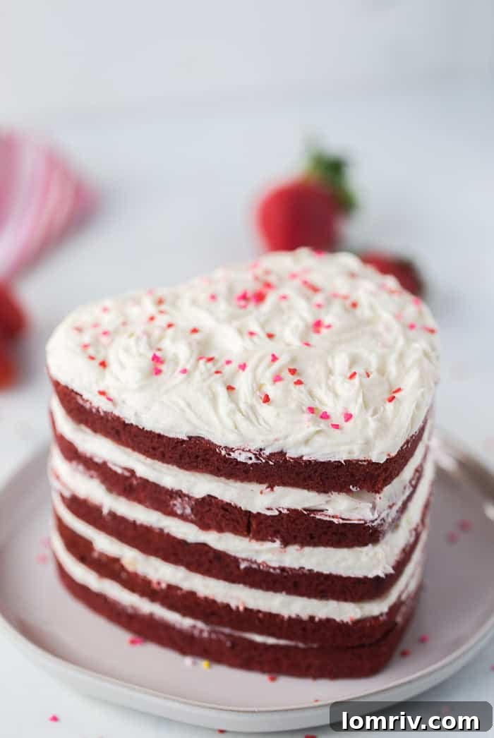 Heart-Shaped Red Velvet Cake