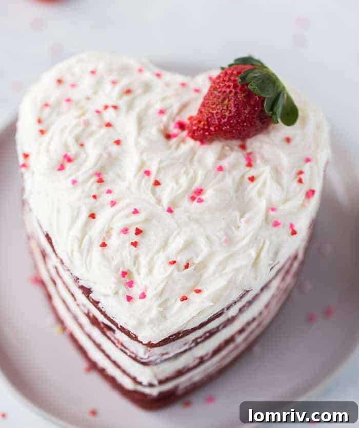 Heart-Shaped Red Velvet Cake