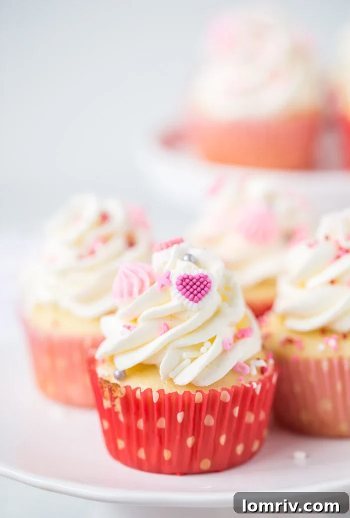 Classic Vanilla Bean Buttermilk Cupcakes with rich frosting