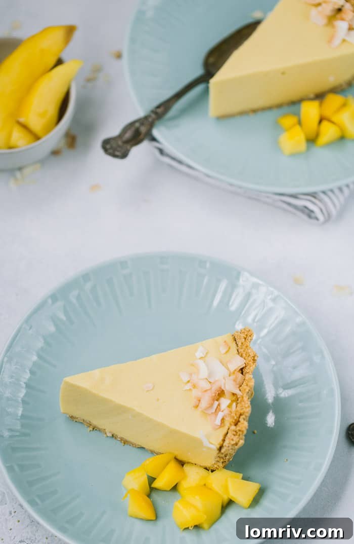 Overhead view of a beautiful Mango Pie, ready to be sliced