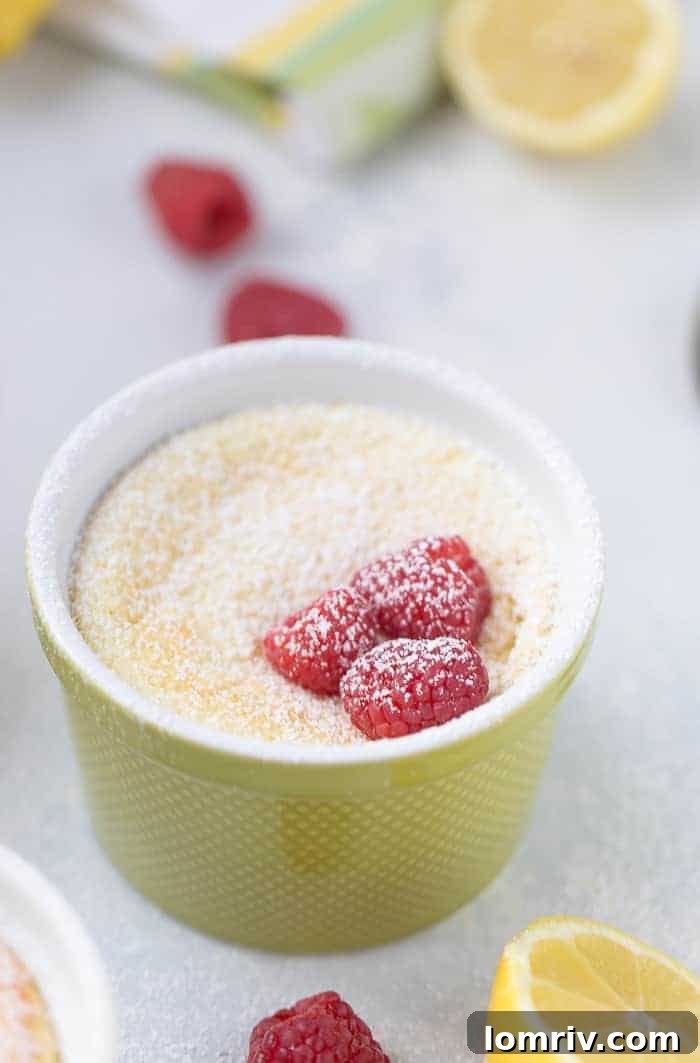 The best Gooey Lemon Pudding Cake recipe, an irresistible light and airy cake with a sweet, lip-puckering pudding bottom, perfect for Spring and all lemon enthusiasts.