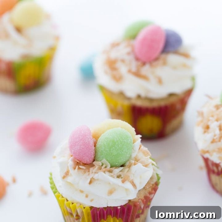 Coconut Cupcakes {Bird Nest Cupcakes}