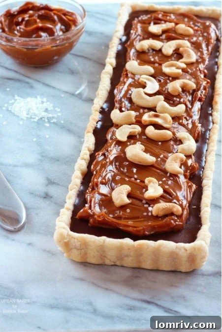 Salted Cashew-Bittersweet Chocolate Tart