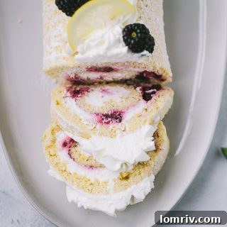 Blackberry Lemon Roll Cake