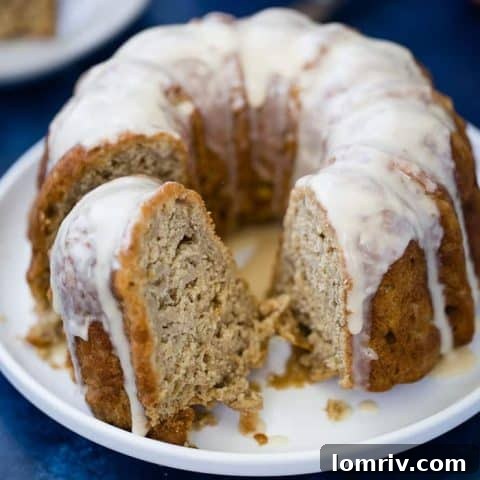 A perfectly baked apple cider bundt cake, ideal for fall evenings.