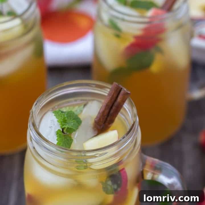 A refreshing apple cider mojito, a fall twist on a classic cocktail.