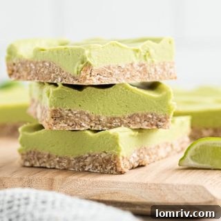 Skinny Vegan Key Lime Pie Bars Recipe Card Image