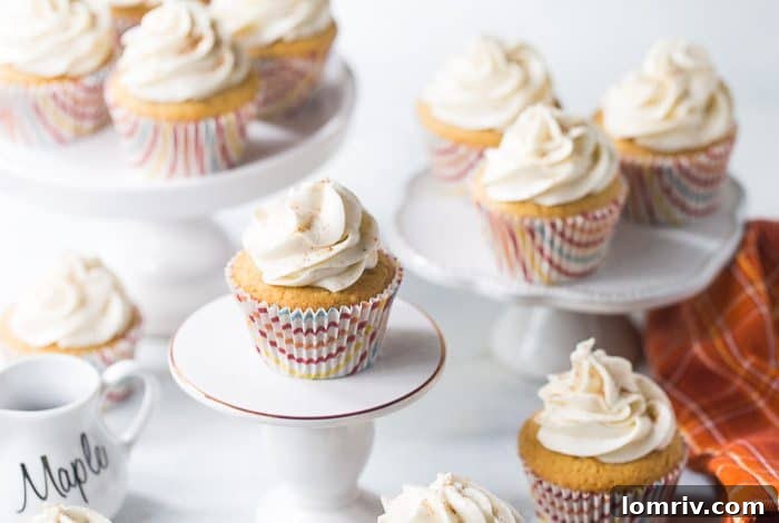 Delicious Homemade Cinnamon Cupcakes with Maple Buttercream Frosting