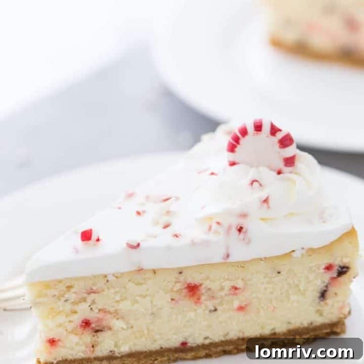 Peppermint White Chocolate Cheesecake