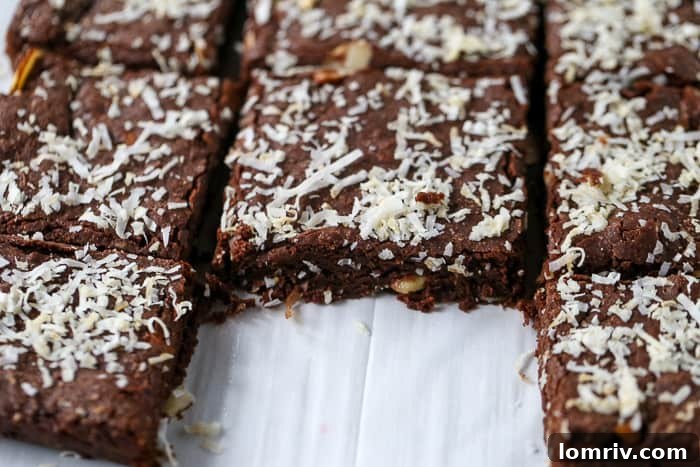 Gooey Coconut Brownies with Chocolate