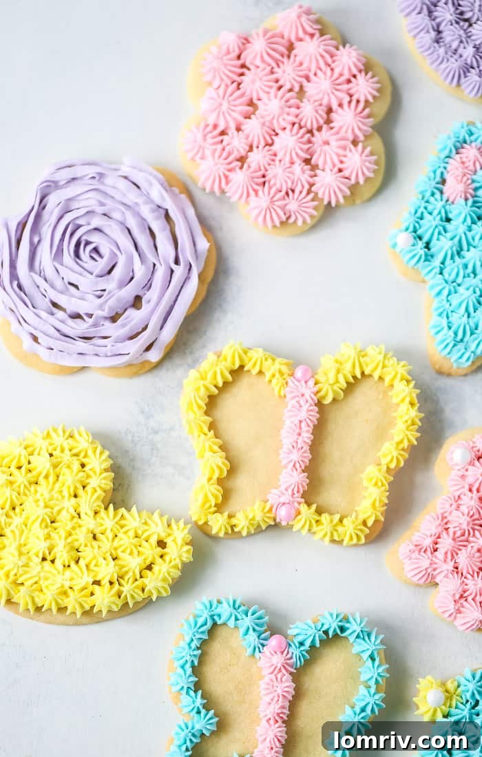 Elegant Easter Cookies with Buttercream