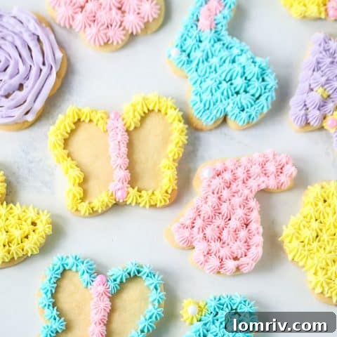 Spring Decorated Lemon Sugar Cookies