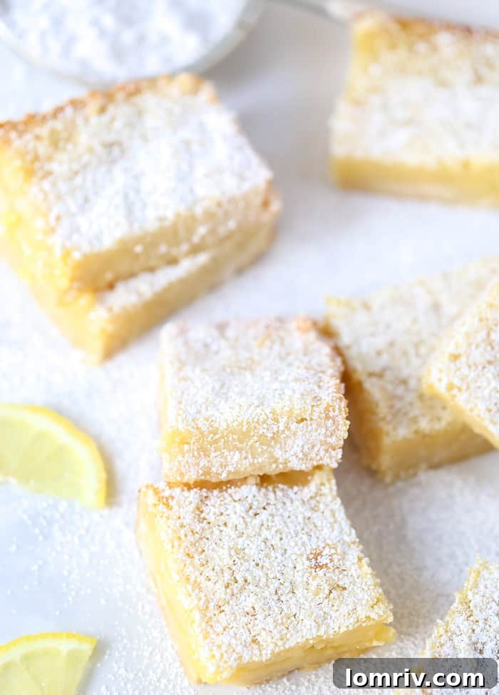 Classic Lemon Bars with Shortbread Crust close-up