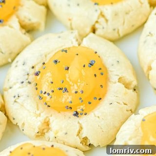 Lemon Poppyseed thumbprint cookies