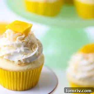 Tropical Mango Coconut Cupcakes