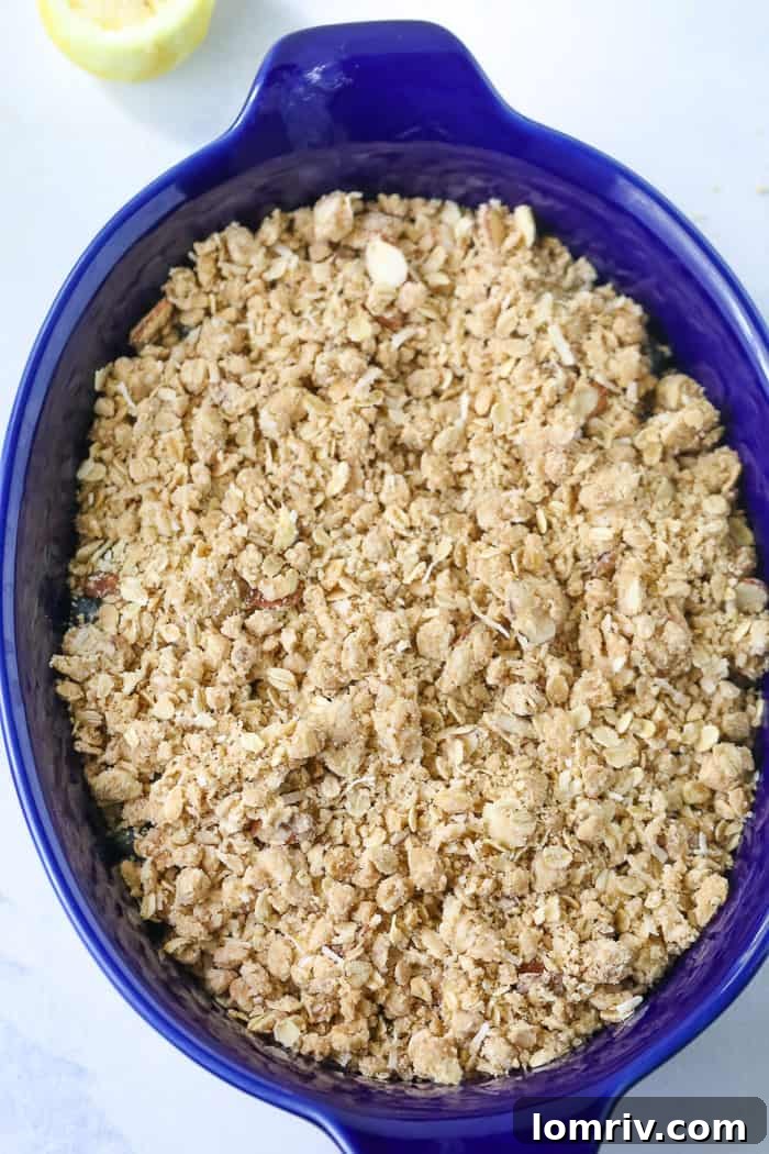 Blueberry Crumble with a Browned Butter Oat Topping
