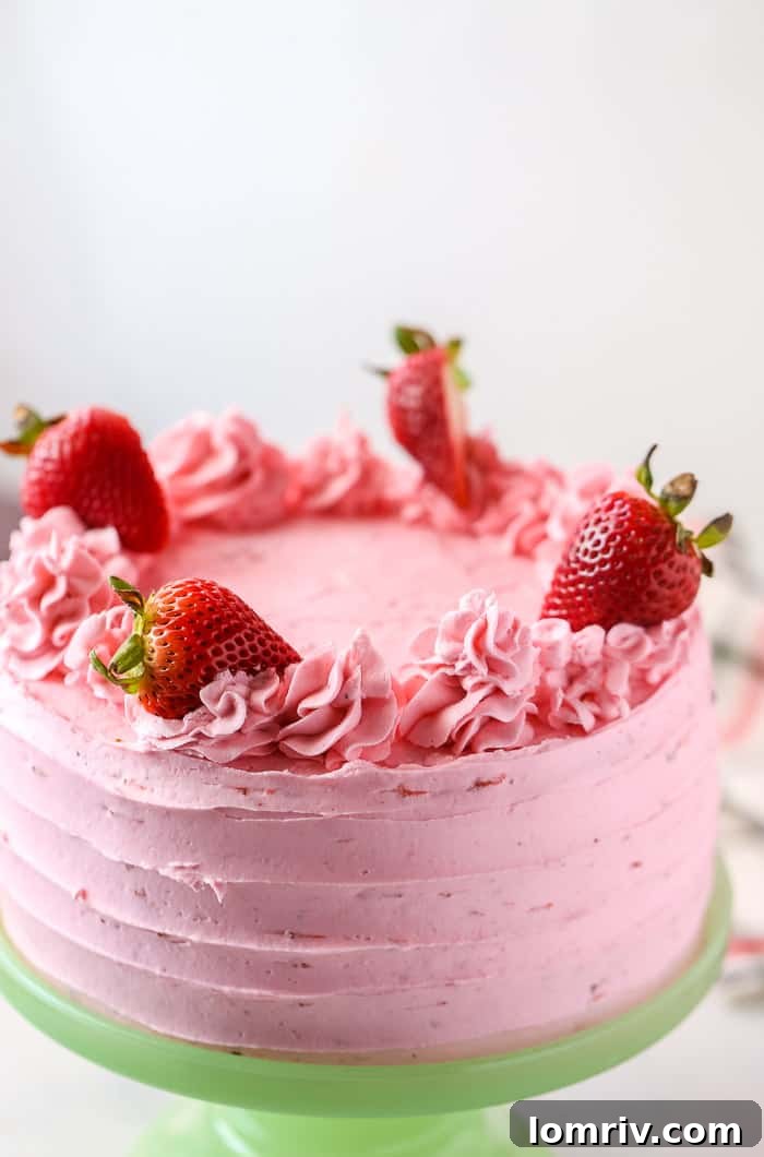 Strawberry Cake with Strawberry Frosting