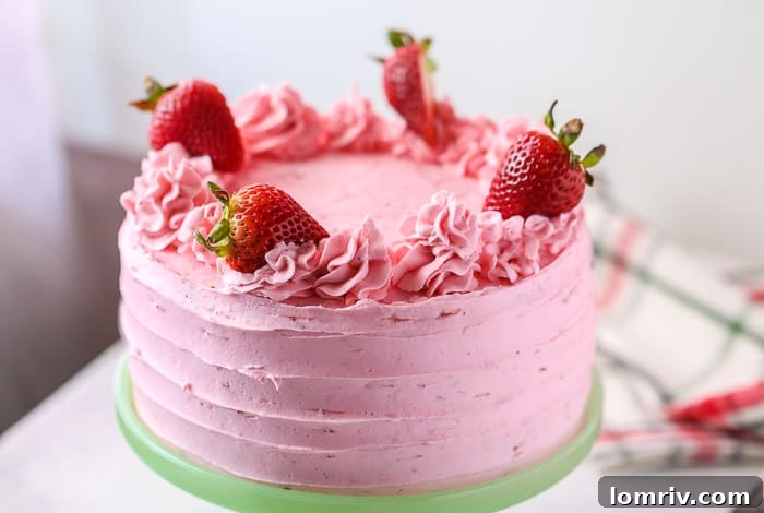 Strawberry Cake with Strawberry Frosting