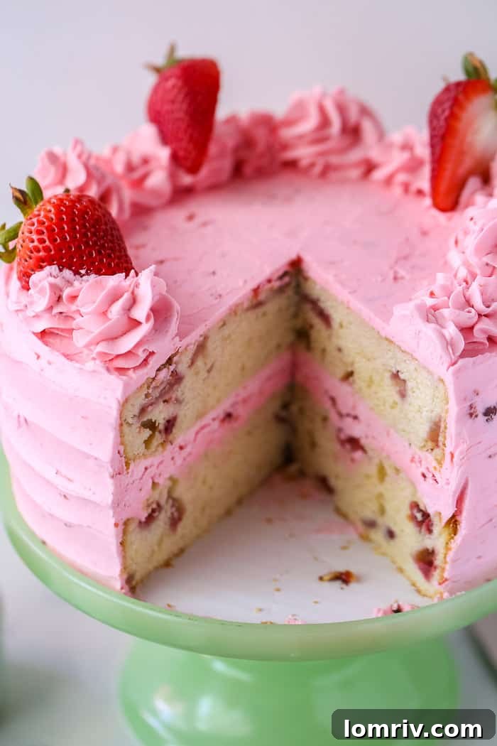 Strawberry Cake with Strawberry Frosting
