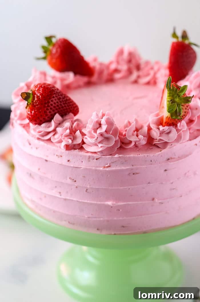 Strawberry Cake with Strawberry Frosting