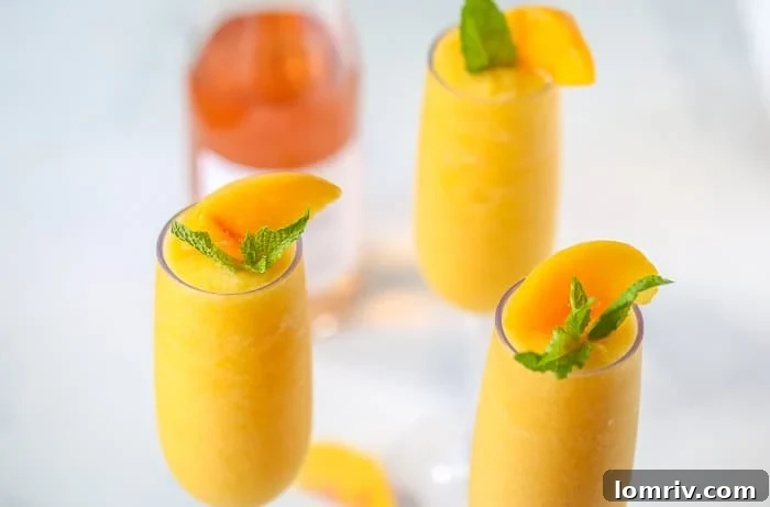 Peach Frosé with Garnish