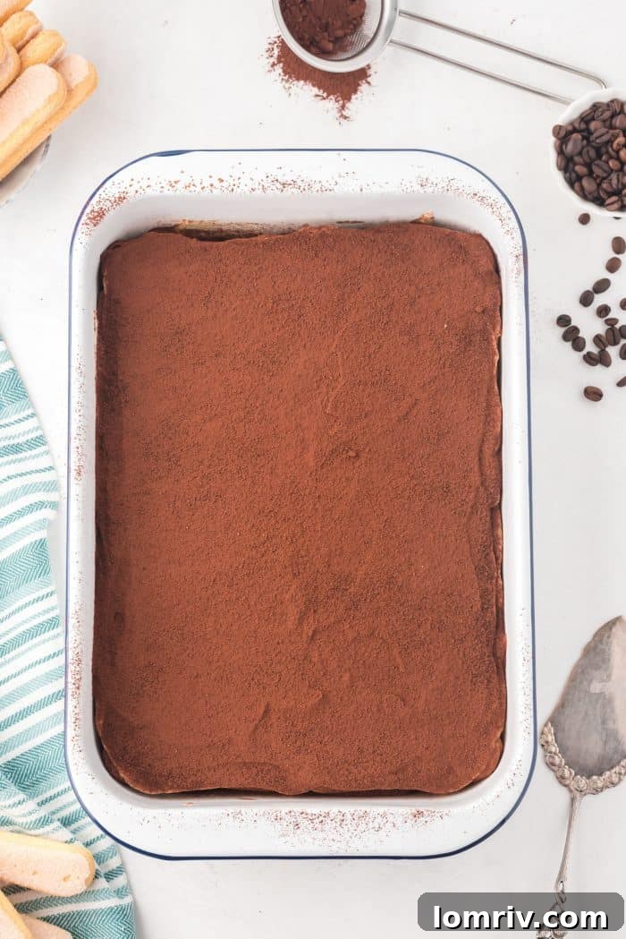 Classic Tiramisu Dessert with Mascarpone and Coffee