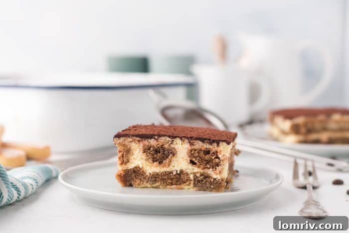 Tiramisu layers showing coffee-soaked ladyfingers and rich mascarpone