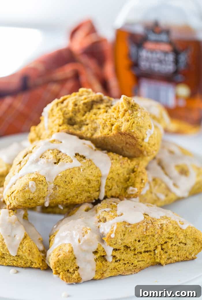 Delicious Pumpkin Scones with Maple Glaze