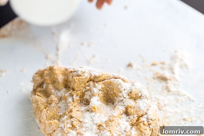Combining wet and dry ingredients for pumpkin scones