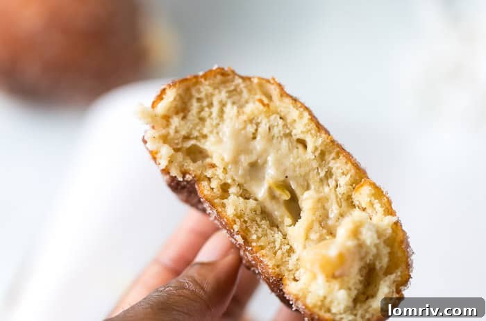 Delicious Caramelized Pears and Mascarpone Donuts on a white plate