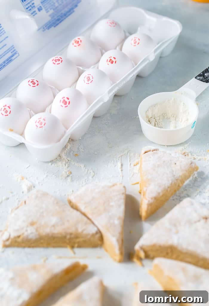 Step 6: Patting dough into a circle and cutting into wedges for scones