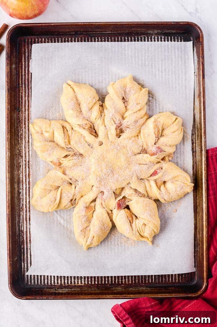 Freshly baked Apple Cinnamon Star Bread out of the oven