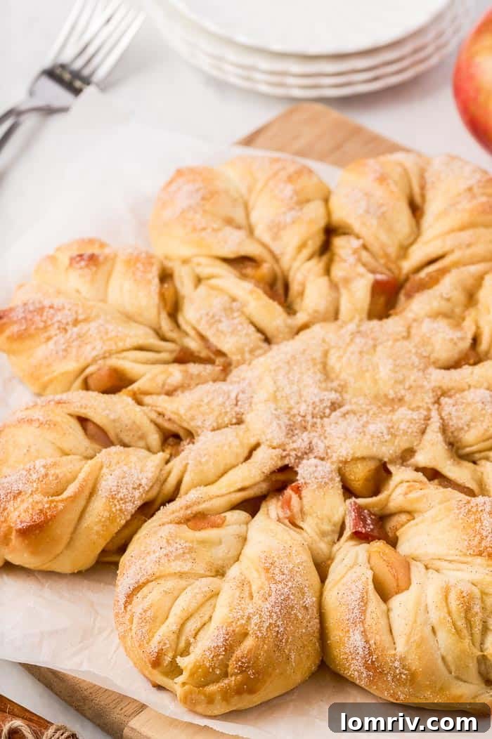 Delicious Apple Cinnamon Star Bread baking in the oven