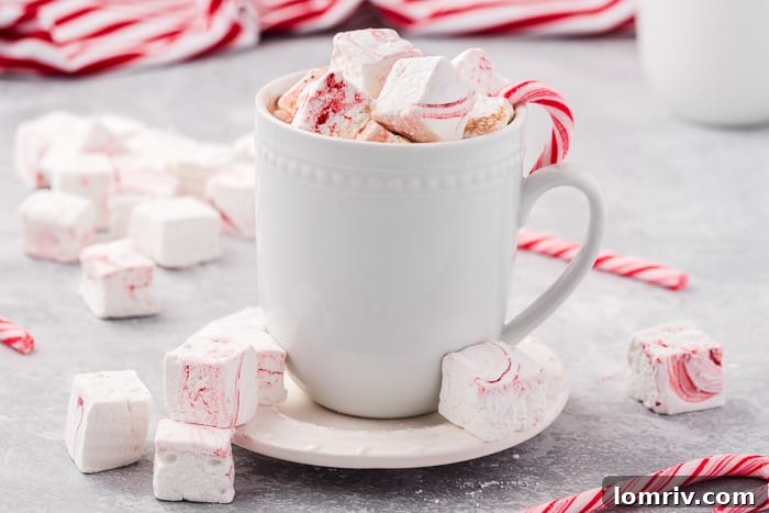 Homemade Peppermint Hot Cocoa with marshmallows
