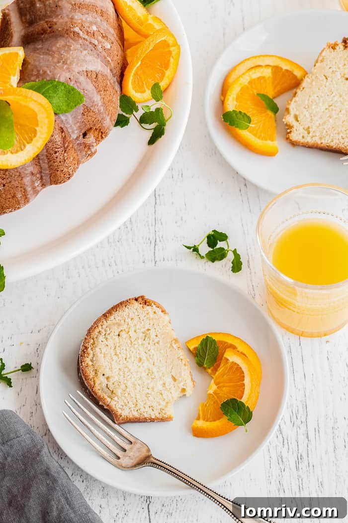 Perfectly Sliced Orange Pound Cake