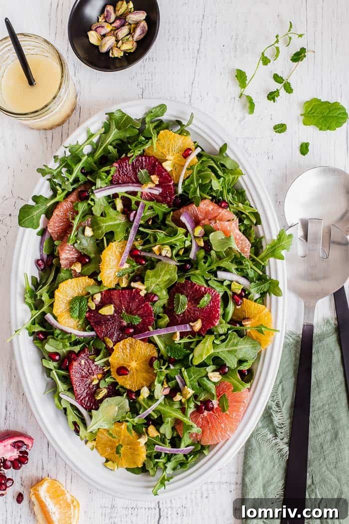 Close-up of Winter Citrus Salad ingredients