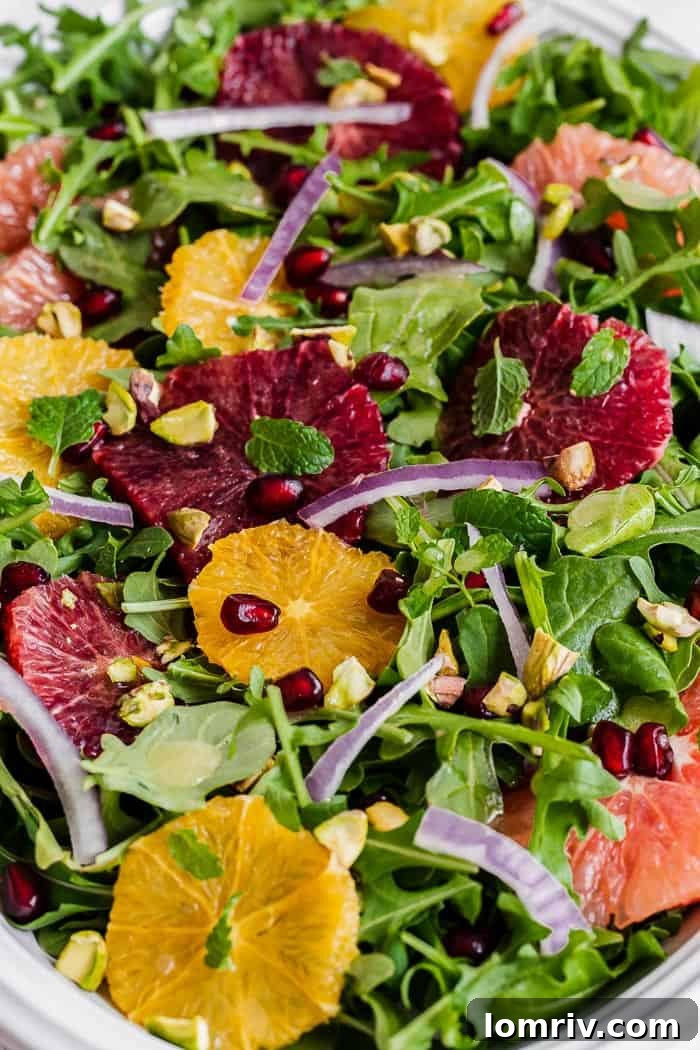 Preparation shot of Winter Citrus Salad components